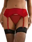 Sexy Ladies Red Lace Faux Leather Garter Belt Plus Size 8-22 Lingerie Suspenders