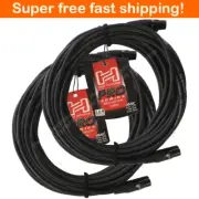 2 Pack Hosa Pro Microphone Cable HMIC-050 (50 Feet) , REAN XLR3F to XLR3M Black