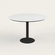 Recess Low Cafe Table | Round Meeting Table | Collaboration Desk, White / Black