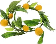 Cabilock 1Pc Lemon Wreath for Door Iron Hoop Simulation Green Leaf Rattan Garland Lifelike Home Decoration for Indoor Outdoor Use for Seasonal Decor