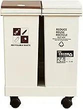 Kitchen Trash Can with Wheels,Garbage Bin,Waterproof Press Open Lids,Wastebasket Garbage Container Bin for Home Study Garage, 24L