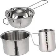 SECFOU Stainless Steel Baking Chocolate Pan Double Boiler Hiking Cookware 1 Set Compact Melting Pot