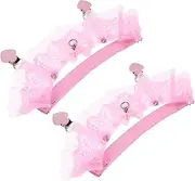 [CATIEBYE] Bridal Wedding Garter Set 2 Pcs Floral Leg Rings Soft Lace Garters for Women Sock Keepers for Party Pink