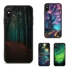 Aesthetic Green forest art Flexible Case For iPhone XS 11 12 13 14 15 16 Pro Max