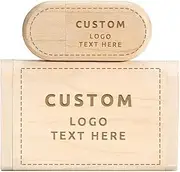 Custom Wooden USB Flash Drive, 100 Pack Personalized Thumb Drive USB 2.0 Memory Stick Pen Drive, Ideal for Business, Education, Corporations and Non-Profits (128 MB,with Wooden Box)
