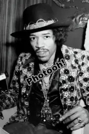 Jimi Hendrix Candid Backstage Celebrity REPRINT RP #9967