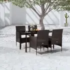 5 Piece Garden Dining Set with Cushions Outdoor Furniture Patio Table Chai 99283