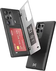 TORU CX Hybrid for Samsung Galaxy S25 Ultra Wallet Case | Dual Layer Slim Protective Hard Cover with Hidden 2-Credit Card Slot Holder - Black