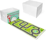 EMBRACE PLAY Toy storage box with car rug play mat - Toy box for boys and girls - 2 in 1 collapsible toy car storage- toyboxes for children - toy boxes for kids (WHITE)