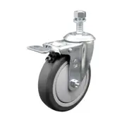 5 Inch SS Thermoplastic Rubber ½ Inch Threaded Stem Caster with Total Lock Brake