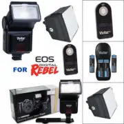 AF ZOOM LED FLASH + CHARGER + DIFFUSER + REMOTE FOR CANON EOS REBEL SL1 SL2 SL3