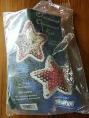 Sulyn CHRISTMAS STAR Vtg Sequin Bead Christmas Ornament Craft Kit