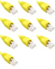 3 Feet Cat6 Ethernet Network Patch Cables Yellow RJ45 m/m (10 Pack)