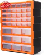 39-Drawers Storage Cabinet Tool Box, Wall Mount Parts Storage Bin Chest Case Pla