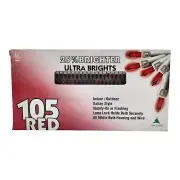 Vintage Kmart Trim A Home 105 Ultra Brights Indoor Outdoor Christmas Lights Red