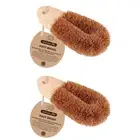 2x Eco Basics Natural Plus Anti-Bacterial Foot Care Cleaning Dry/Wet Brush