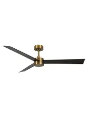 Climate IV 132cm DC Fan with Light in Antique Brass with Walnut Blades