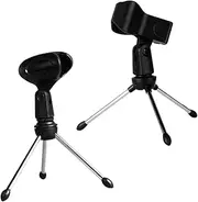 SECFOU 2pcs Adjustable Microphone Stand Support Base for Stability Rotatable Mic Bracket for Conferences Lectures Broadcasts Durable Design