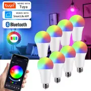 1-8Pack Tuya Dimmable Smart Life RGB LED Light Bulbs Lamp 9W For Bluetooth
