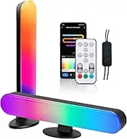 WTL USB RGBIC Smart LED TV Light Bars With DIY，Music and Movies Sync，10.4In RGB WiFi Gaming Lights Ambient Lighting With Remote control, APP and controller control，Work with Alexa and Google Assistant