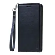 For Samsung Galaxy A32 4G Hanman Leather Wallet Case Flip Card Holder Slots Magnetic Shockproof Cover (Black)
