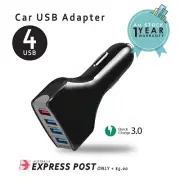 Fast Charge QC3.0 Car Charger 4 USB Ports Power Adapter Cigarette Lighter Socket