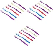 NOLITOY 18 pcs Manual Hard Bristles Toothbrush Adult Teeth Stain Cleaning Random Colors Extra Firm Bristles Deep Cleaning Oral Care