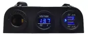 12V, DUAL 4.2A USB CHARGER POWER OUTLET SOCKET + VOLTAGE GAUGE SURFACE MOUNT AU