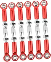 BCOATH Set of 6 71mm Aluminum Turnbuckle Rods for 1/10 RC Cars Red Made of Metal Easy Install Machined for Durability