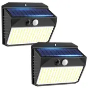 Solar Lights, 150 LED Outdoor 2 Pack, Motion Sensor, IP65 Waterproof, 3 Modes...