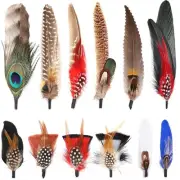 FeelfunFeather Hat Natural Peacock Feathers - 12PCS Colorful Real Feathers fo...