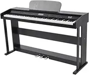 vidaXL Electronic Digital Piano - 88-Keys - Black Melamine Board with Built-in Songs, Sounds and Auto-accompaniment Styles