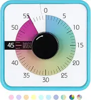 Visual Timer 7.5 inch; 60 Minute 1 Hour Countdown Timer for Kids – Classroom Teaching Tool Home Office Meeting, Mechanical Countdown Clock for Exam Time Management Magnetic, Colorful and Sky Blue