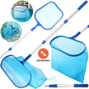 Swimming Pool Deep Leaf Skimmer Net Ultra Fine Mesh Netting Basket, with Pole
