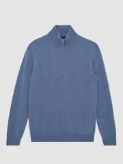 REISS ROYAL CASHMERE SLIM FIT HALF ZIP JUMPER SIZE S RRP$460 100% Cashmere New