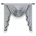 Thick Double-Sided Chenille Window Curtains Single Swag Valance for Living Ro...