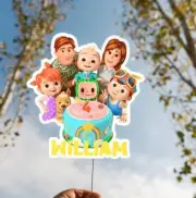 Cocomelon personalised Cake Topper. Party Decoration, Glossy