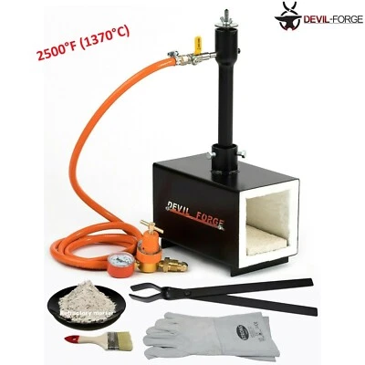 DEVIL-FORGE DFPROF1b Gas Propane Forge Farrier Burner Furnace +Tongs AU (NEW)