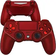 HEXGAMING NEW EDGE Wireless Controller Compatible with ps4-4 Back Buttons, 6 Profiles, Hair Triggers, Swappable Thumbsticks - Red