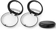 YOUYA DENTAL 2PCS Solid Black Aligner Case with Mirror, Modern Orthodontic Aligner Retainer Case, Magnetic Closure, Polycarbonate (PC) Material, Unisex, 2 Compartments