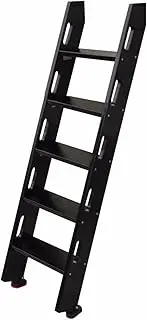 Black Solid Wood Bunk Ladder for Rv Bed, Non-Slip Safety Twin Step Ladders, Heavy Duty Slanted Ladder for Adults Dorm Trailer (Size : 4-Step 125cm) (5)