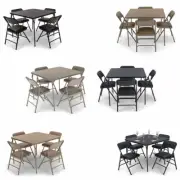 EventStable Titan Series Folding Card Table and Padded Metal Folding Chair Set