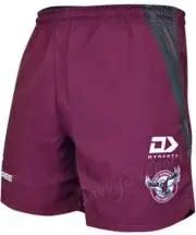 Manly Sea Eagles 2023 NRL Mens Alternate Zip Gym Shorts Sizes S-7XL BNWT
