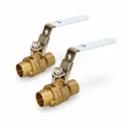 Midline Valve Premium Brass SWT x SWT Full Port Ball Valve Lock Handle (2 Pack)