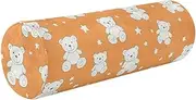 Cartoon Cute White Teddy Bear Stars Neck Roll Pillow Decorative Cylinder Pillows for Bed almohadas para el Cuello 5.5''x17''