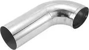 X AUTOHAUX 4.25" OD 90 Degree Mandrel Bend Elbow T304 Stainless Steel Exhaust Tube Pipe Piping Surface Polishing Silver Tone