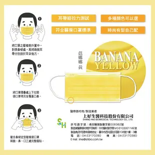 【上好生醫】成人｜香蕉黃｜50入裝 醫療防護口罩