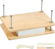 Wooden Bamboo Book Press, Portable Book Press Bookbinding, Rectangle Book Press Bookbinding, Reusable Book Press Machine Multifunctional Bookbinding Press for Office School Home DIY Book Binding