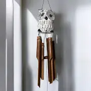 White Owl Bamboo Wind Chime | Handmade | Eco-friendly | Zen Vibes | Natural