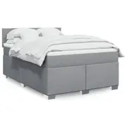 Box Spring Bed with Mattress Black/Dark Grey Fabric vidaXL